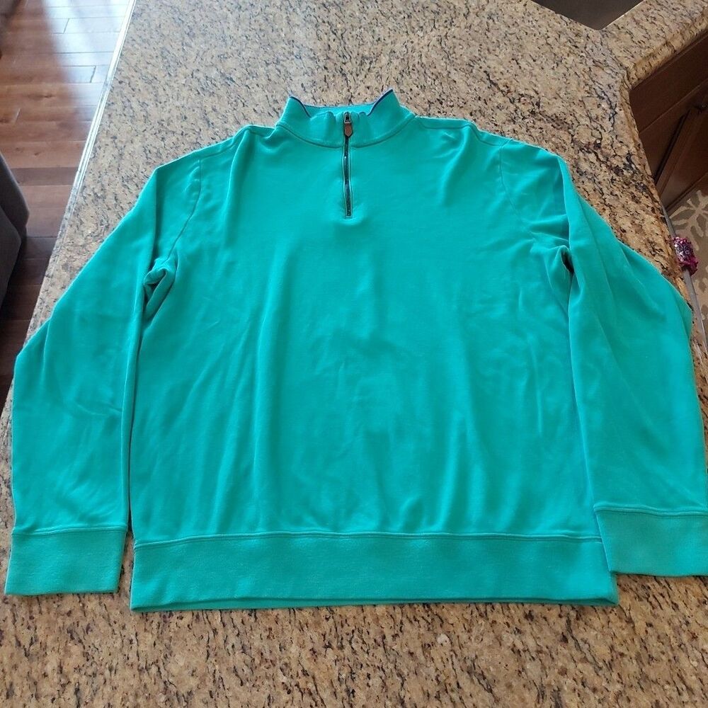 POLO GOLF RALPH LAUREN 1/4 Zip Pullover Men’s Size Large Green Stretch Cotton